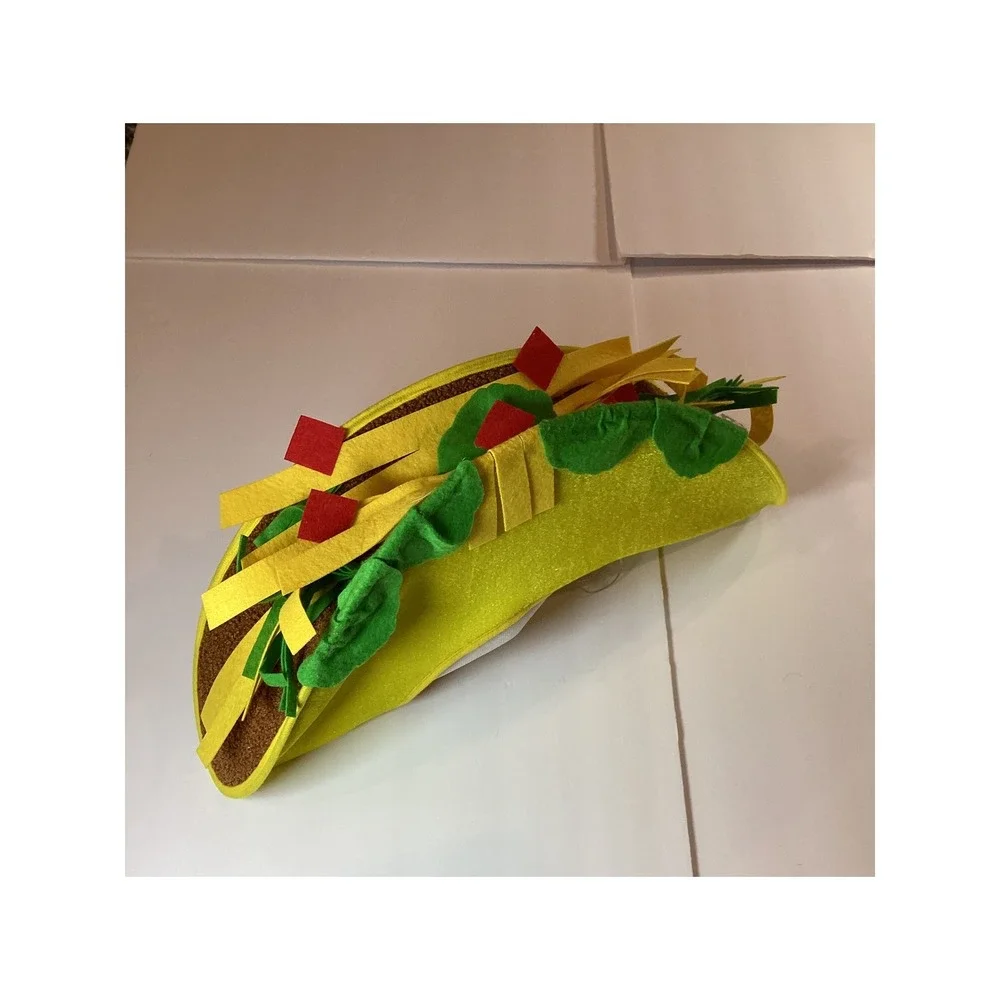 Taco Costume Hat One Size Yellow EUC